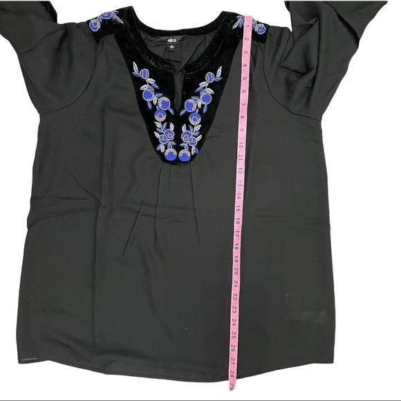 Ellos Embellished Black Top Size 12 New With Tags - Picture 10 of 12